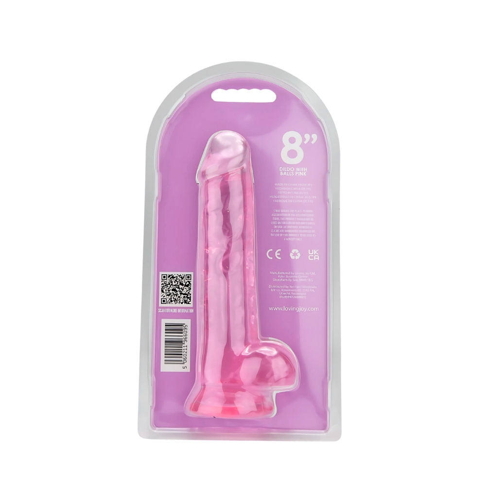 n12309-loving-joy-8-inch-dildo-with-balls-pink-pkg-bk